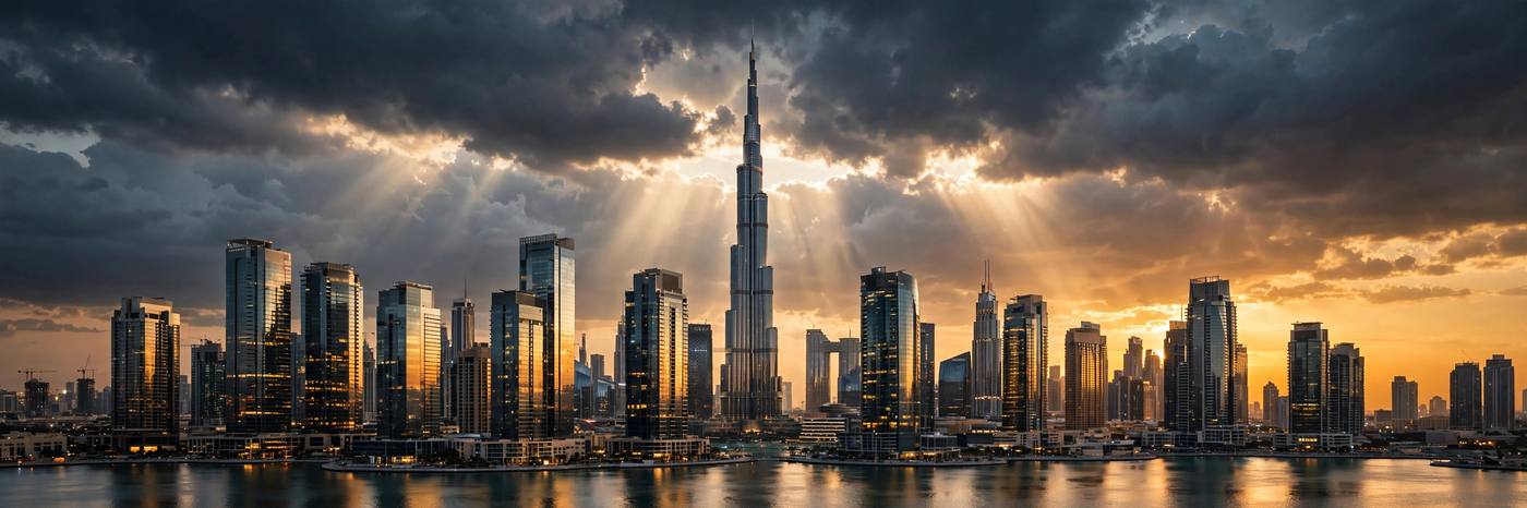 Dubai skyline at dusk
