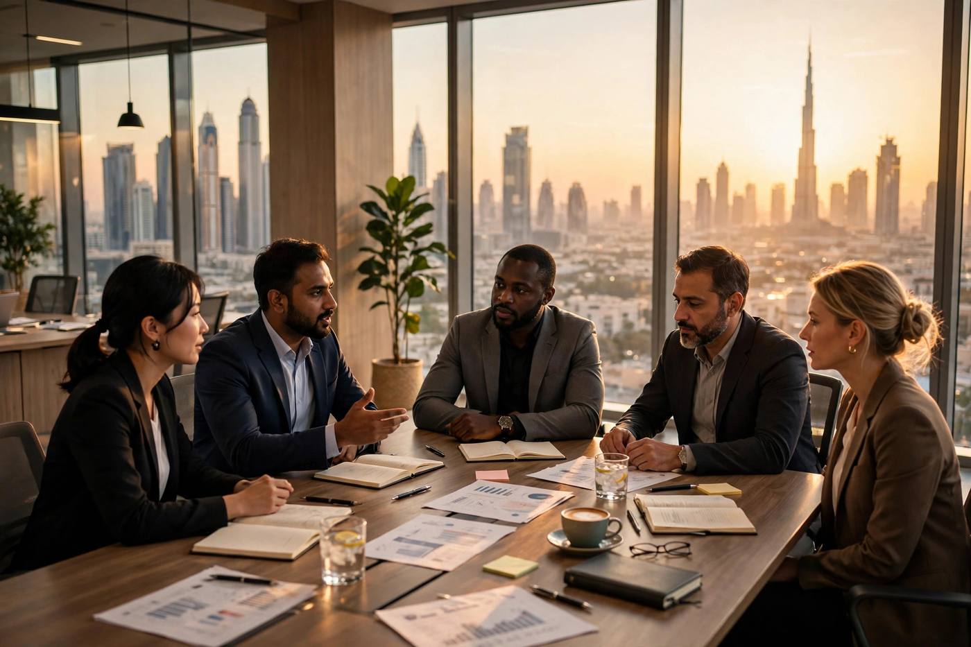 Business meeting in Dubai office